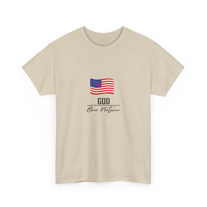 T-Shirt — American Flag "God Over Nation" Patriotic Faith Tee