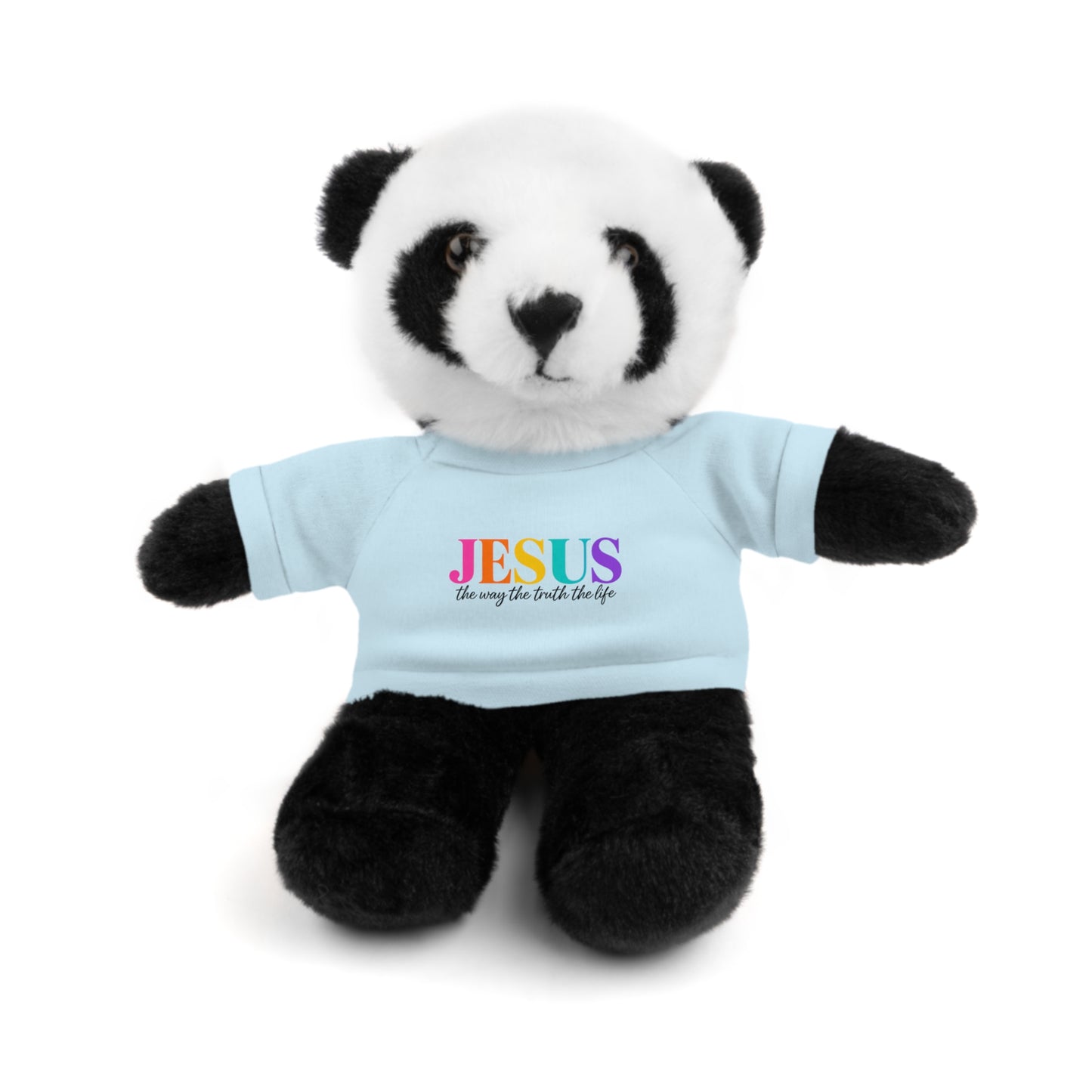 Jesus Rainbow Tee Teddy Bear - Plush Stuffed Animal with Faith Shirt