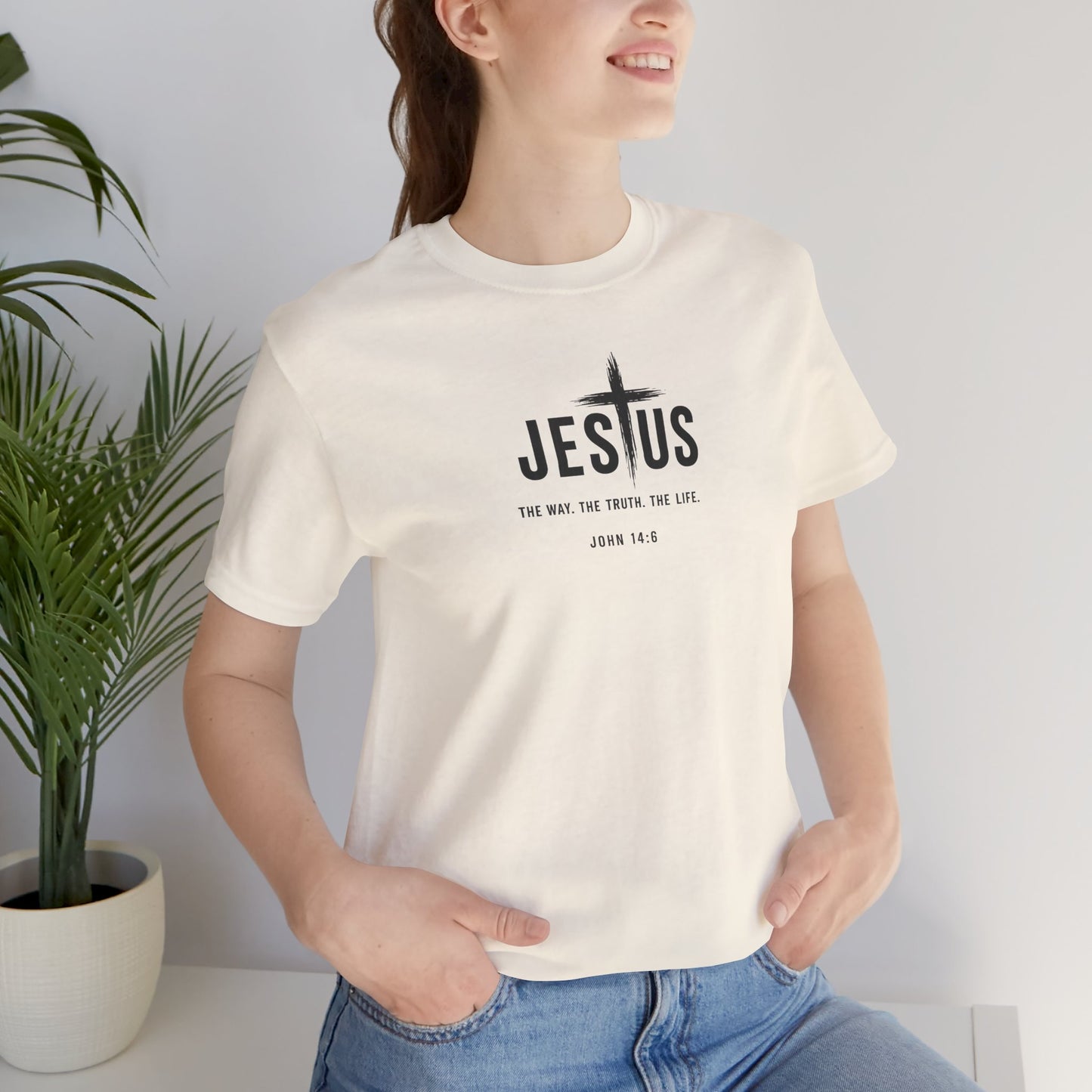 Jesus Cross T‑Shirt - "Jesus: The Way the Truth the Life" Bible Verse Tee (John 14:6)