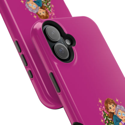 Magenta Christmas Grandma Phone Case — "Abuela, eres un regalo de Dios. ¡Feliz Navidad!" Magnetic Impact-Resistant