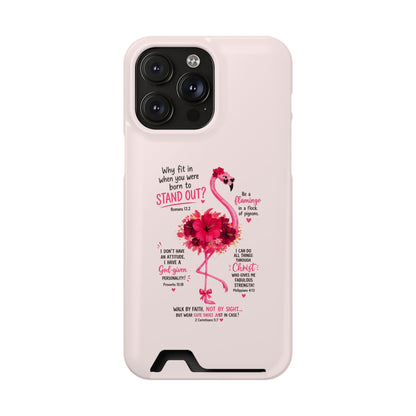 Flamingo 'Stand Out' Phone Card Case — Slim Wallet iPhone Case