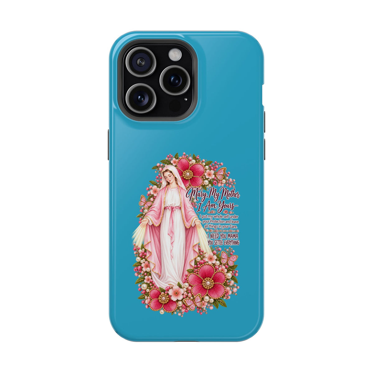Religious Floral Phone Case — 'Blessed Virgin' Magnetic Impact-Resistant Case