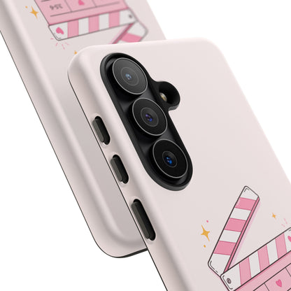 Pink Christian Phone Case — "Let God Direct Your Life" Cute Movie Clapper Design