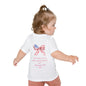 Baby T-Shirt — 'I Am a Child of God' Christian Infant Tee (Romans 8:31, Patriotic Bow Back)