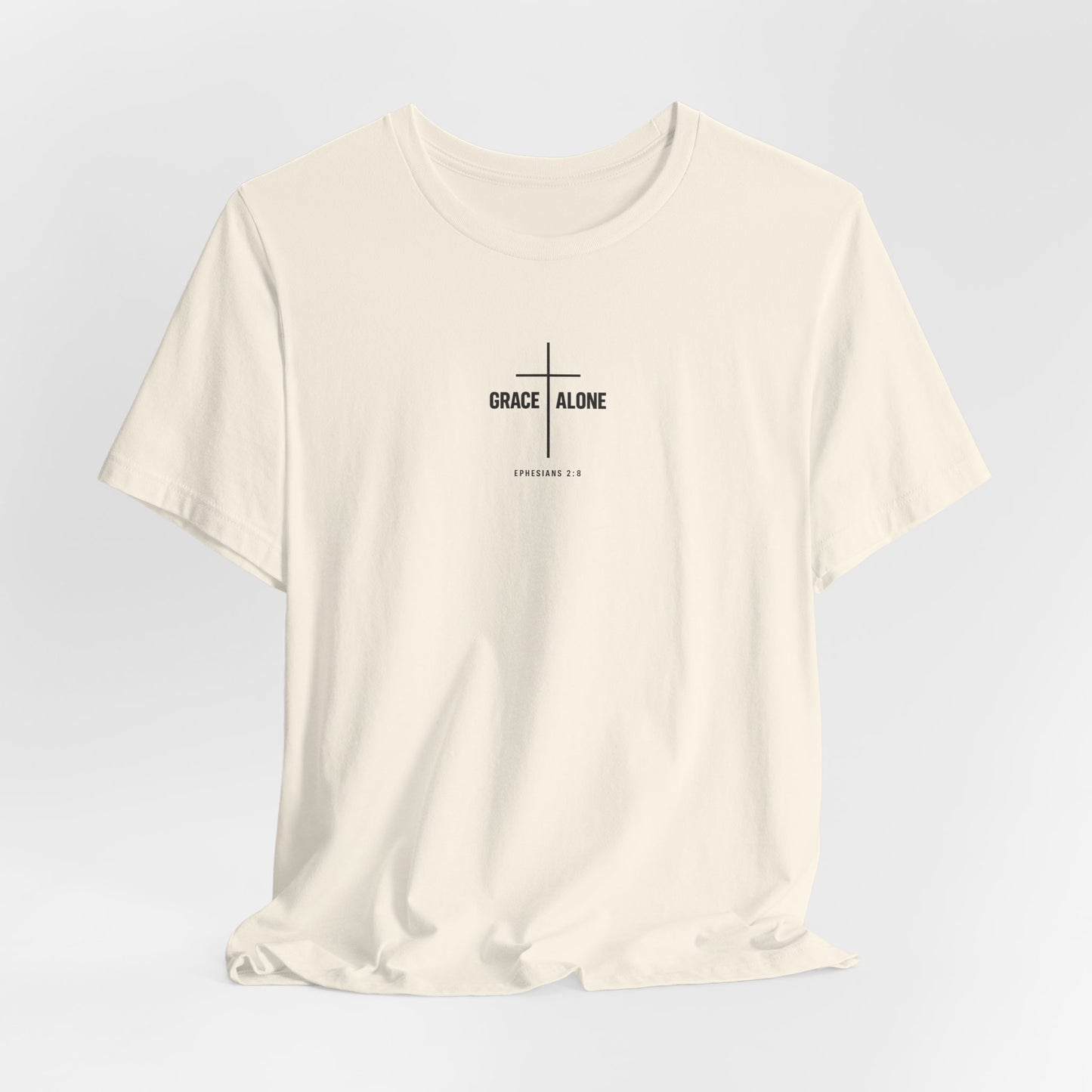 Grace Alone T-Shirt — Ephesians 2:8 Christian Cross Tee