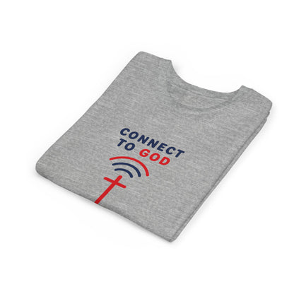 Youth Tee — "Connect to God" Prayer Wi-Fi Cross Shirt