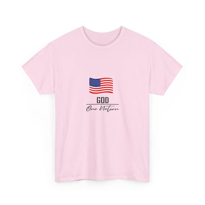 T-Shirt — American Flag "God Over Nation" Patriotic Faith Tee