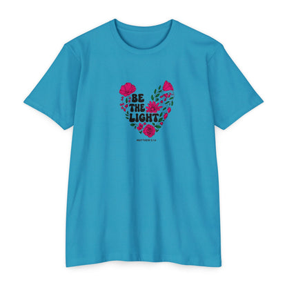 Be The Light Floral T-Shirt — Matthew 5:14 Inspirational Tee