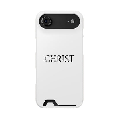 Christian Phone Card Case — Minimal 'CHRIST' Text Wallet Phone Case