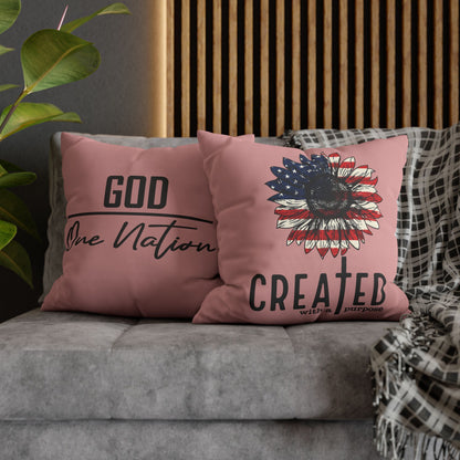 CREATED WITH A PURPOSE & GOD UNDER ONE NATION Canvas Pillowcase