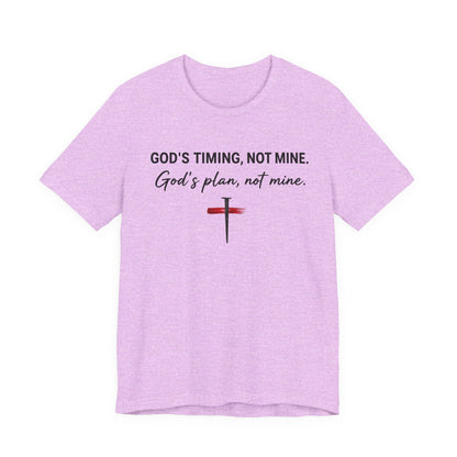 God's Timing, Not Mine Tee — Christian Faith Cross T-Shirt