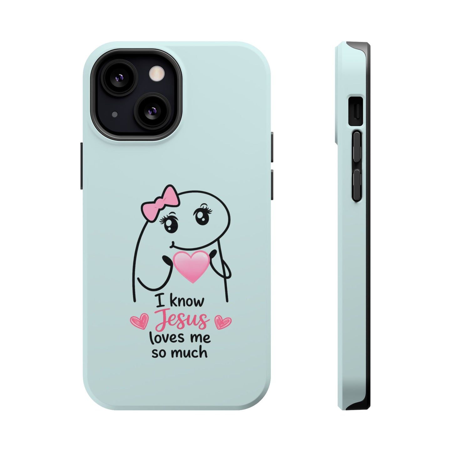 Christian Cute Heart Phone Case — "I Know Jesus Loves Me So Much" Magnetic Impact-Resistant Case