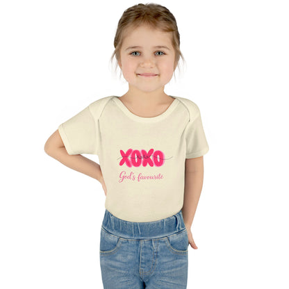 Baby Bodysuit "XOXO God's Favorite" — Cute Pink Valentine Infant Onesie