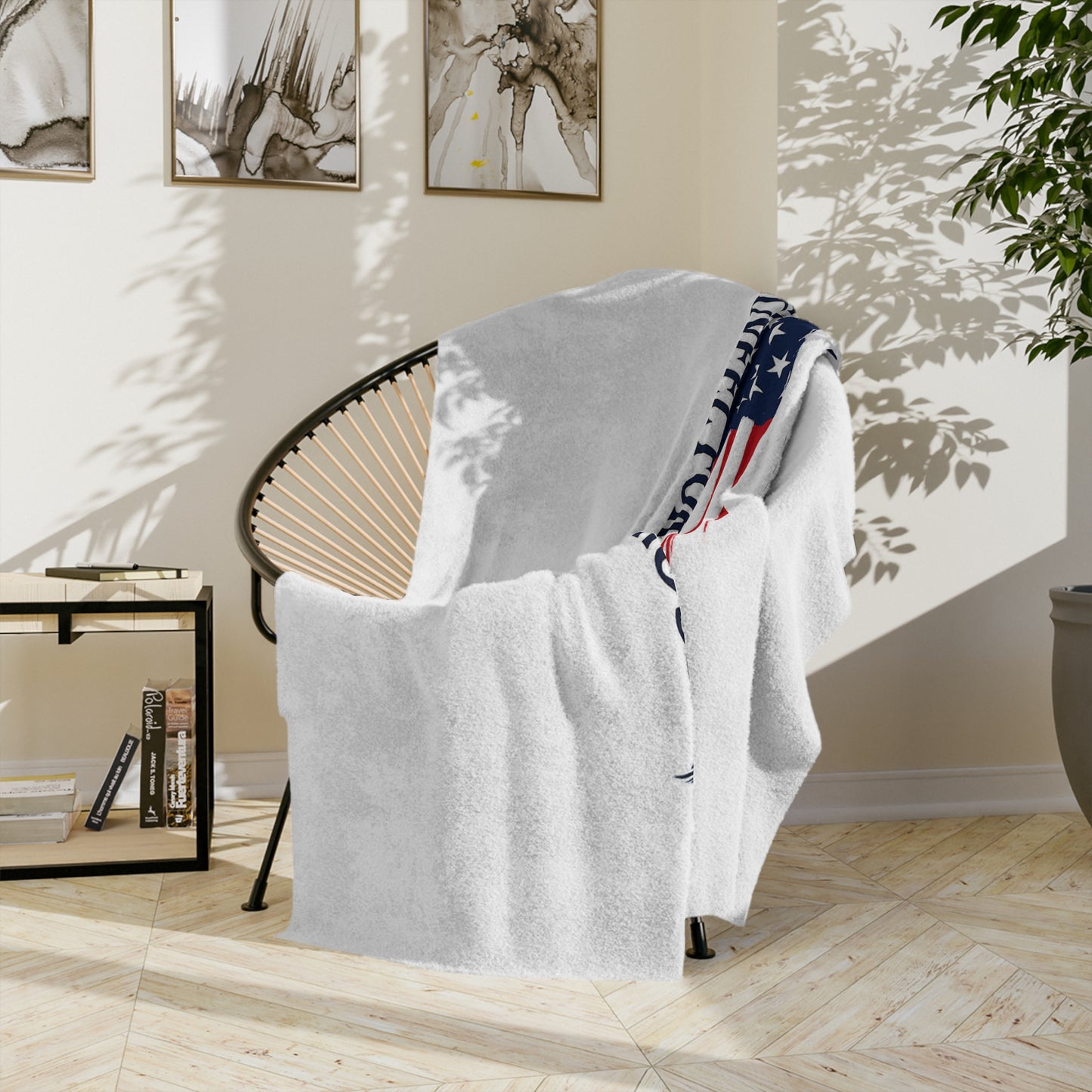 Stand for the Flag, Kneel for the Cross Velveteen Blanket
