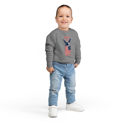Toddler Sweatshirt - 'Duty to God' Patriotic Eagle & Flag