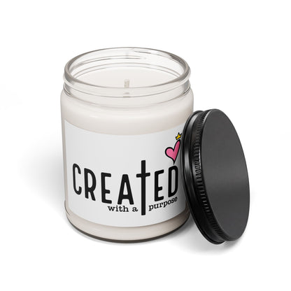 Soy Candle — "Created with a Purpose" Inspirational 9oz Scented Jar