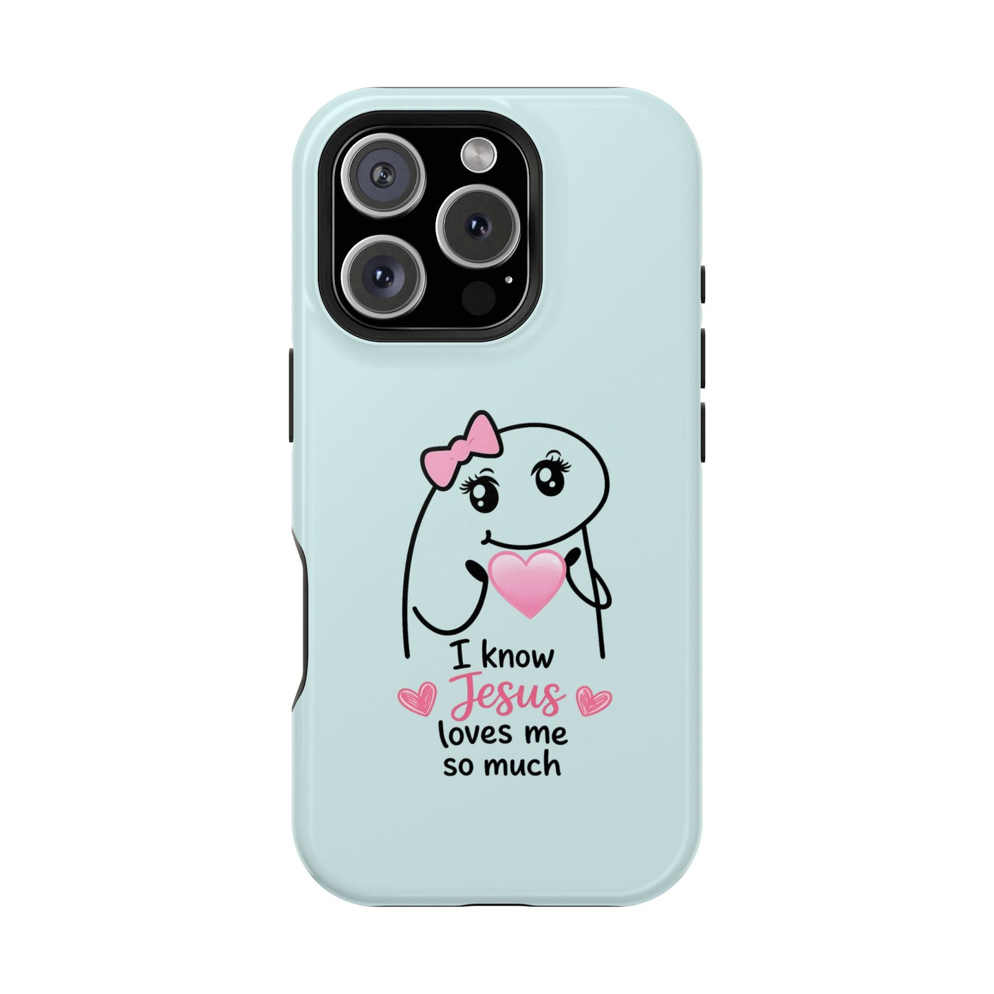 Christian Cute Heart Phone Case — "I Know Jesus Loves Me So Much" Magnetic Impact-Resistant Case