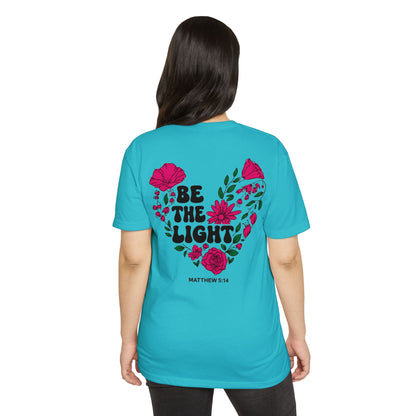 Be The Light Floral T-Shirt — Matthew 5:14 Inspirational Tee