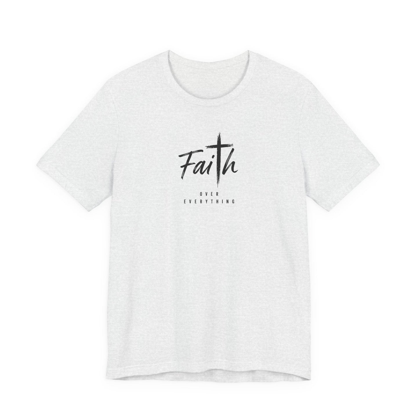 Faith Cross T-Shirt — 'Our Father' Lord's Prayer Back Print Christian Tee