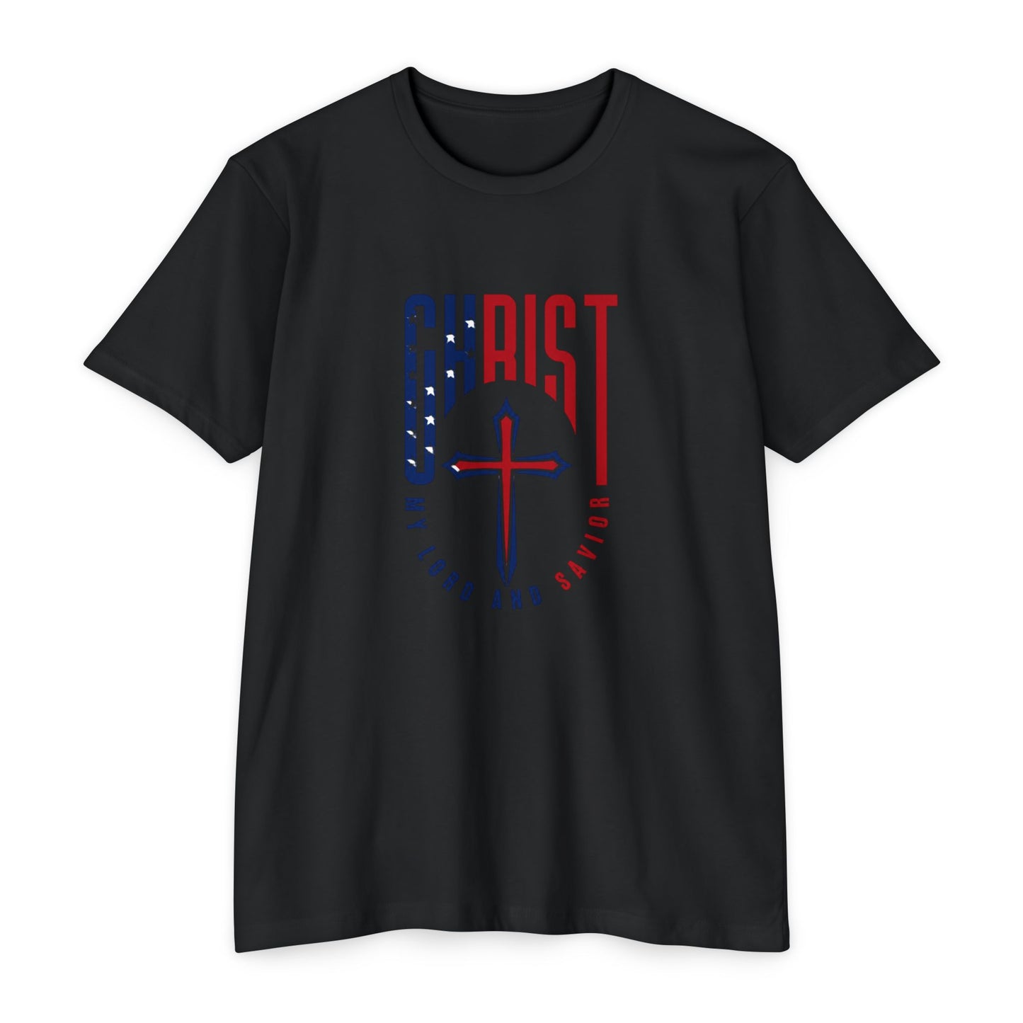 UNISEX Christ Cross T‑Shirt — My Lord and Savior Patriotic Christian Tee