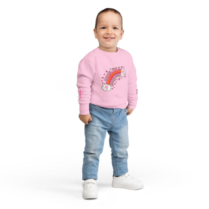 Toddler Sweatshirt — 'Made for a Purpose' Rainbow & 'God's Timing is Perfect' Pink Graphic