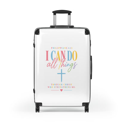 Inspirational "I Can Do All Things" Carry-On Suitcase – Christian Travel Luggage (Philippians 4:13)