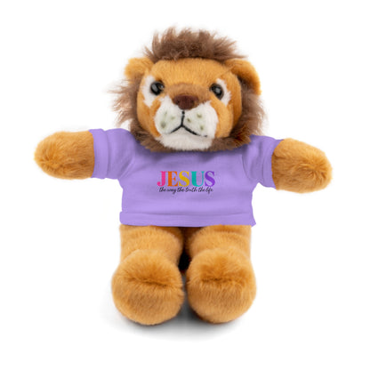 Jesus Rainbow Tee Teddy Bear - Plush Stuffed Animal with Faith Shirt