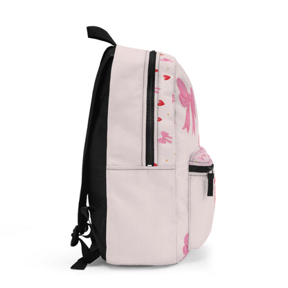 Backpack — Pink Valentine Christian Backpack “Jesus Won My Heart” with Bows & Hearts