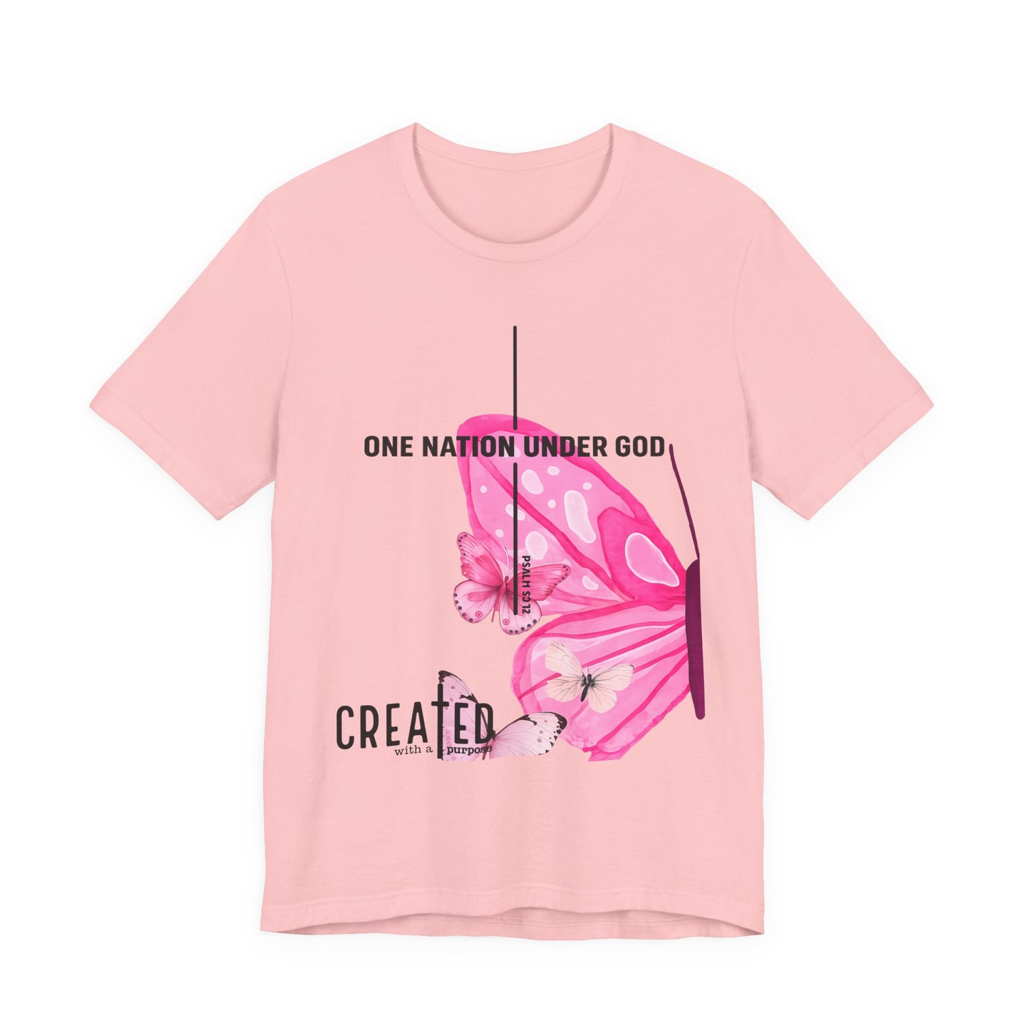 Created Butterfly T-Shirt — "One Nation Under God" Christian Inspirational Tee