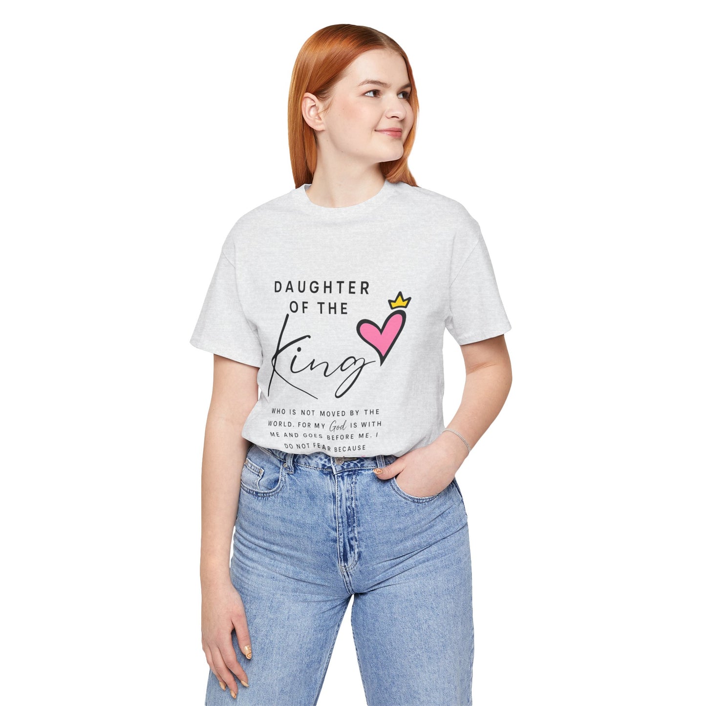Daughter of the King T-Shirt — Faith-Based Christian Tee with Heart Crown Design