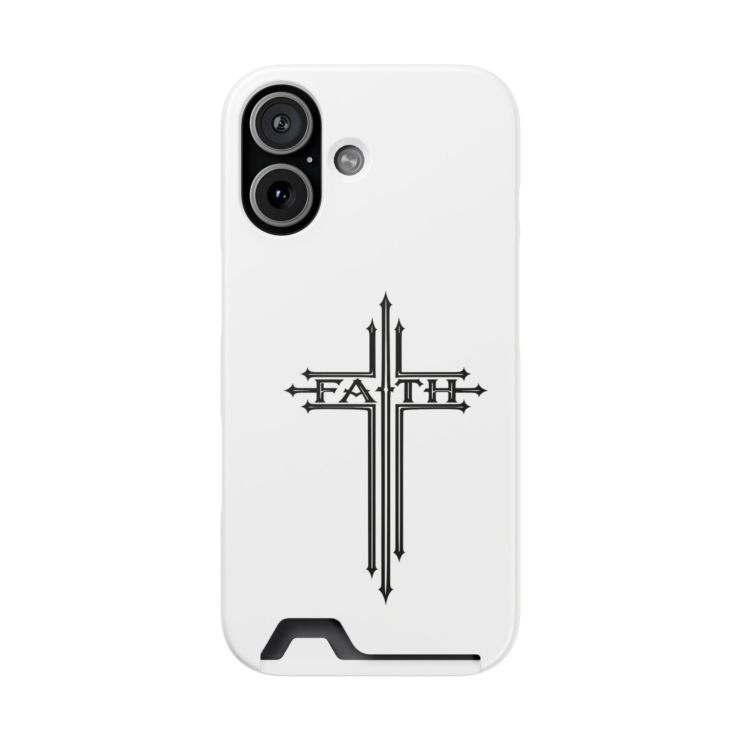 Faith Cross Phone Case with Card Holder — Slim Protective Wallet Case
