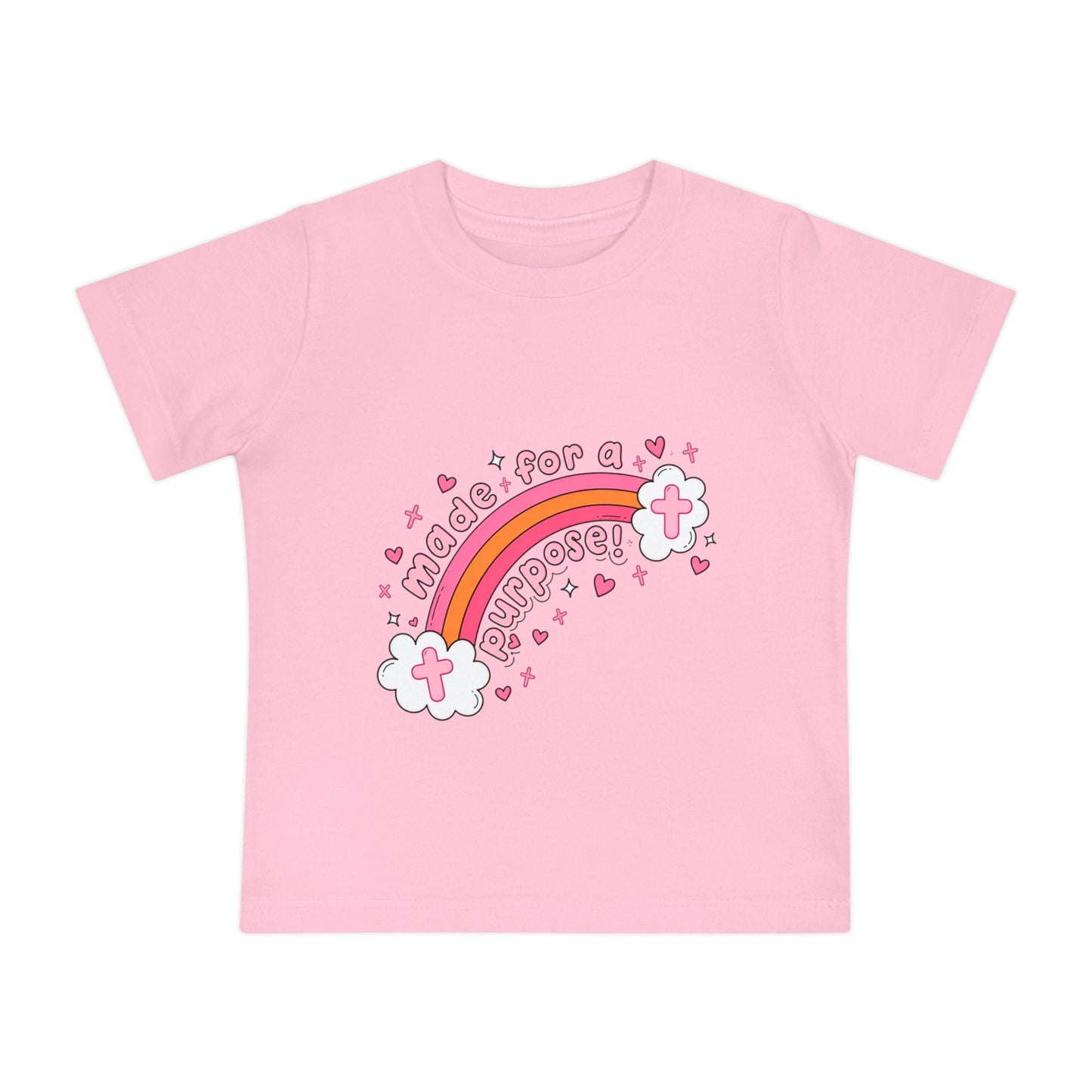 Baby T-Shirt — "Made for a Purpose" Pink Rainbow Christian Infant Tee