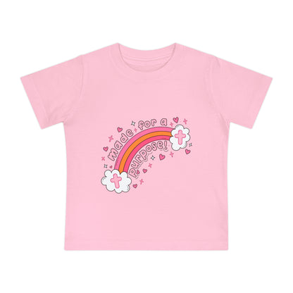 Baby T-Shirt — "Made for a Purpose" Pink Rainbow Christian Infant Tee