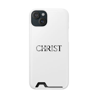 Christian Phone Card Case — Minimal 'CHRIST' Text Wallet Phone Case