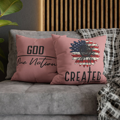CREATED WITH A PURPOSE & GOD UNDER ONE NATION Canvas Pillowcase