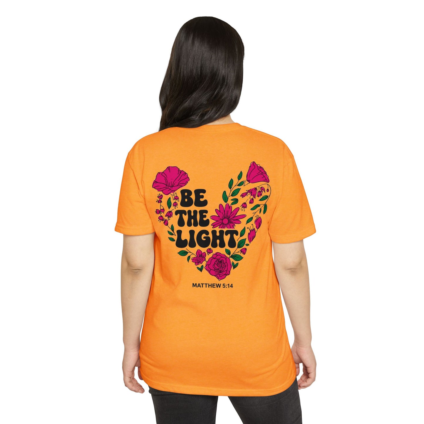 Be The Light Floral T-Shirt — Matthew 5:14 Inspirational Tee