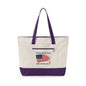 American Flag Canvas Tote Bag — "Stand For The Flag" Patriotic Zippered Tote