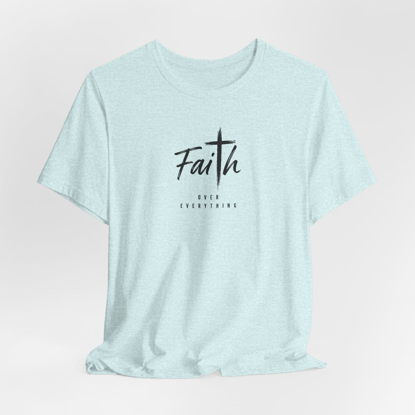 Faith Cross T-Shirt — 'Our Father' Lord's Prayer Back Print Christian Tee