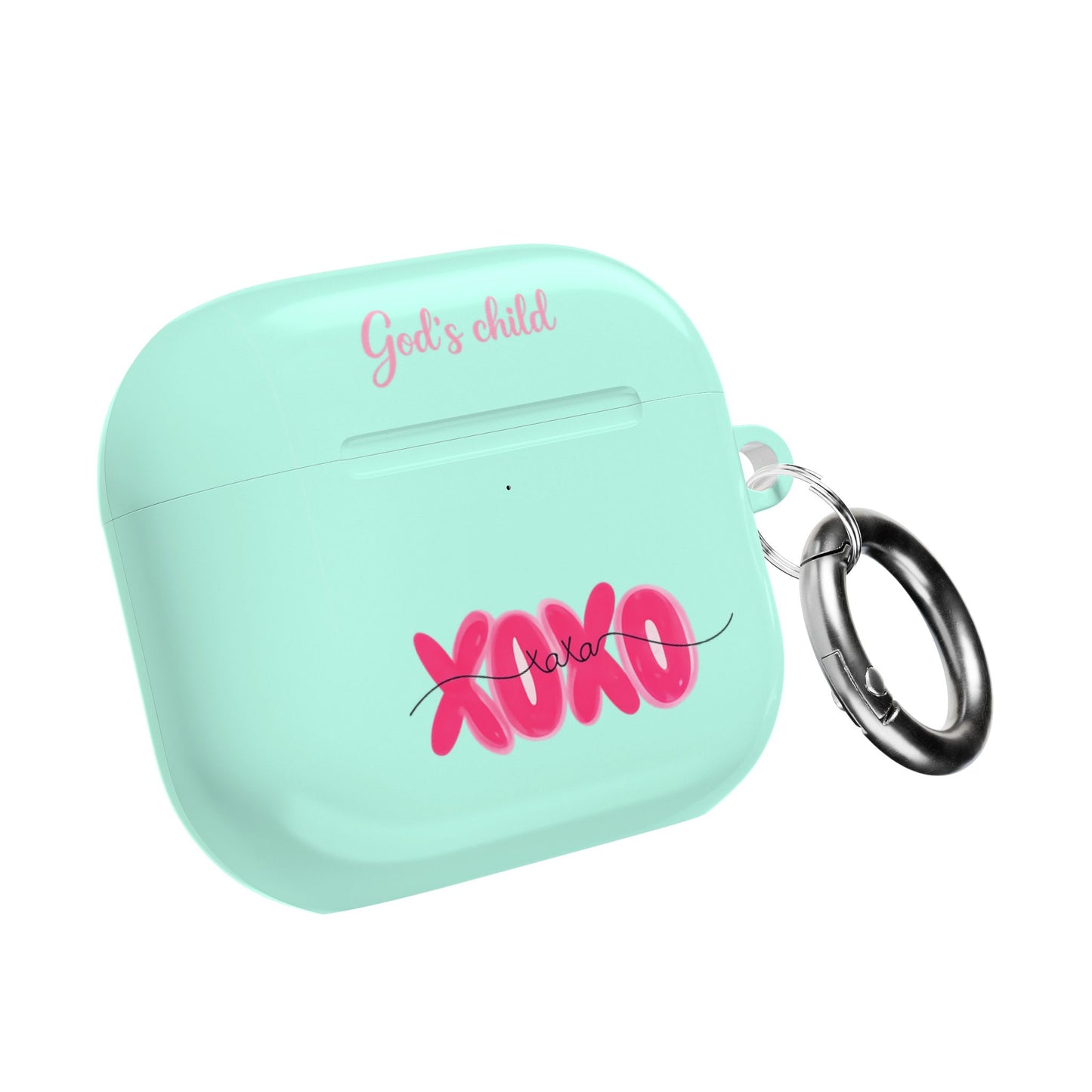 Christian AirPods Case — Mint ‘God’s Child’ XOXO Design (Jesus Chose You)