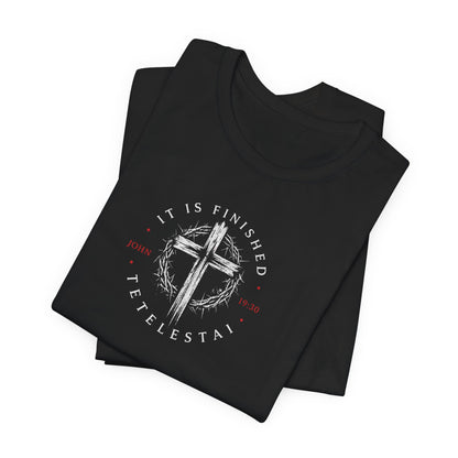 Faith Cross T‑Shirt – "It Is Finished" Christian Tee