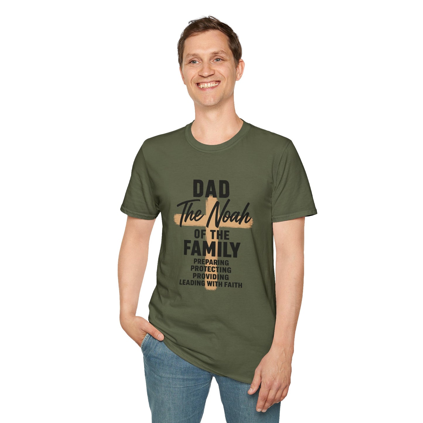 Dad The Noah of the Family T-Shirt — Christian Father Faith Shirt