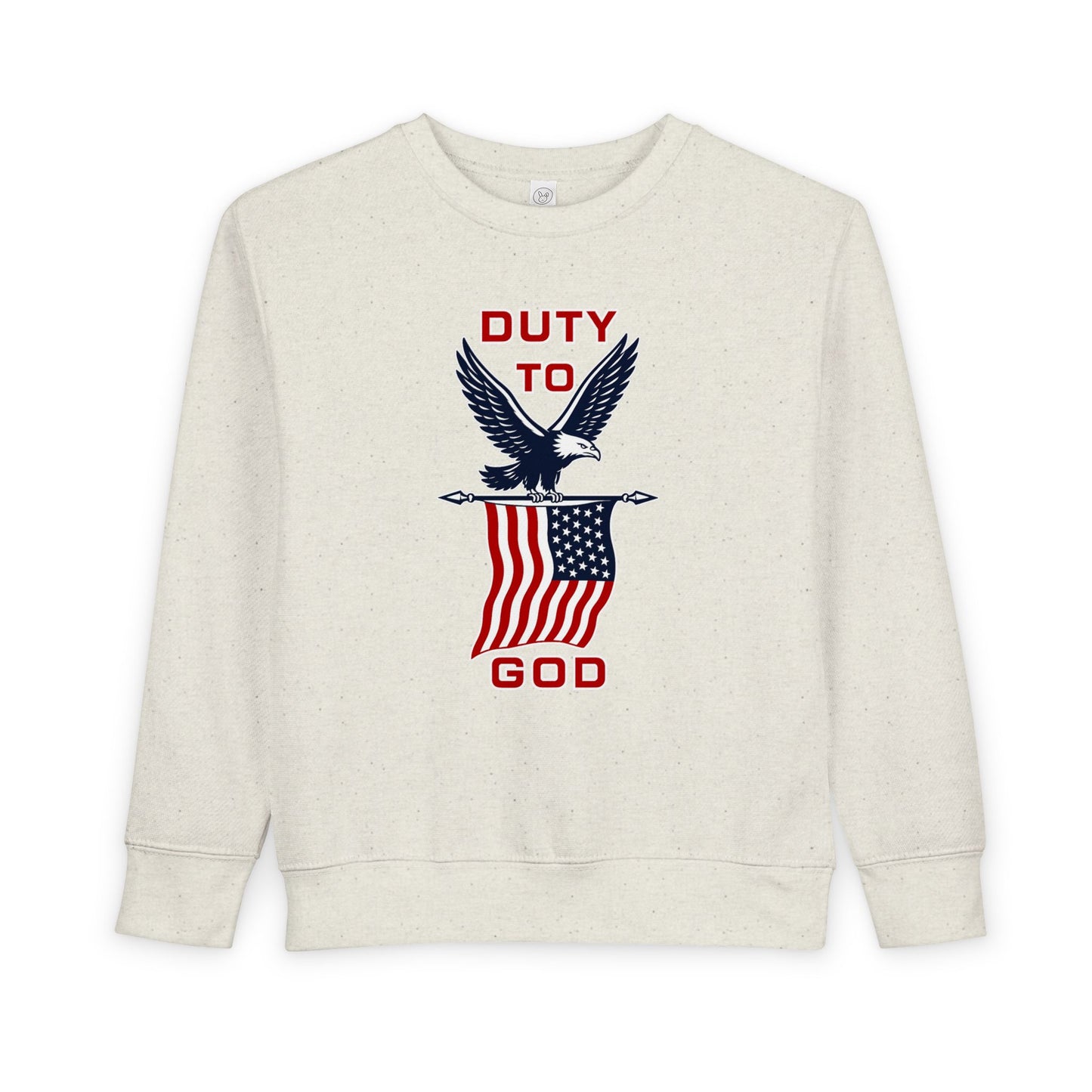 Toddler Sweatshirt - 'Duty to God' Patriotic Eagle & Flag