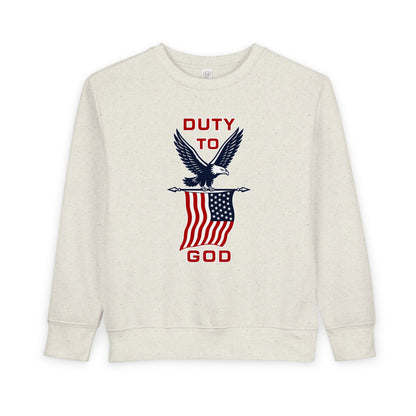 Toddler Sweatshirt - 'Duty to God' Patriotic Eagle & Flag