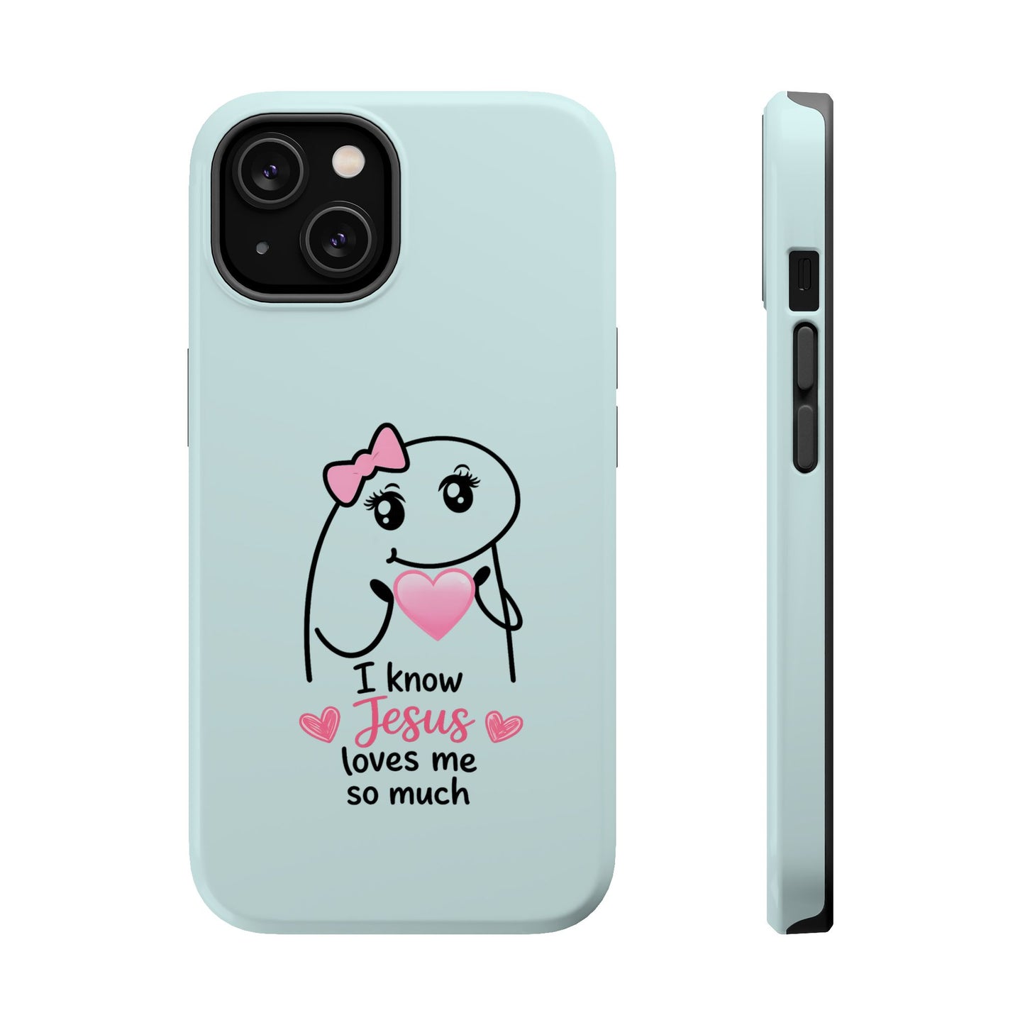 Christian Cute Heart Phone Case — "I Know Jesus Loves Me So Much" Magnetic Impact-Resistant Case