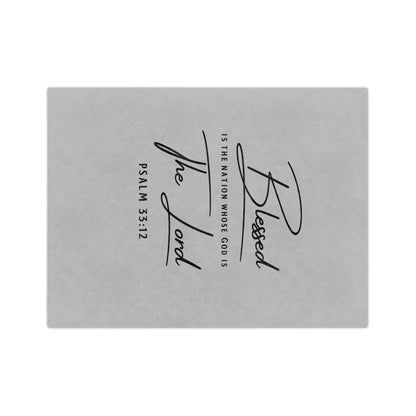 Blessed Is The Nation Microfiber Blanket — Psalm 33:12 Inspirational Throw