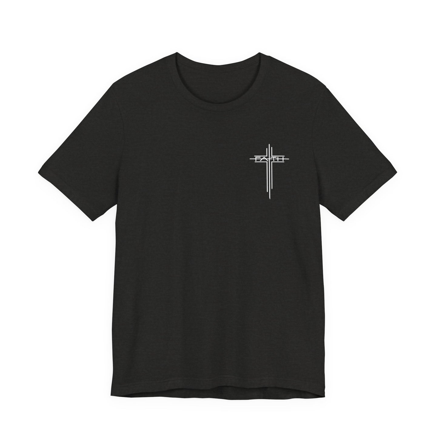 Christian Cross T‑Shirt — Subtle Back Cross Graphic Religious Tee