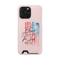 Blessed by the Lord Pink Phone Card Case — Psalm 33:12 Patriotic Christian Phone Case with Card Holder