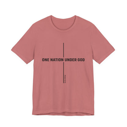 Christian Fish Tee — Small Circular 'JESUS' Design, Faith Graphic Shirt