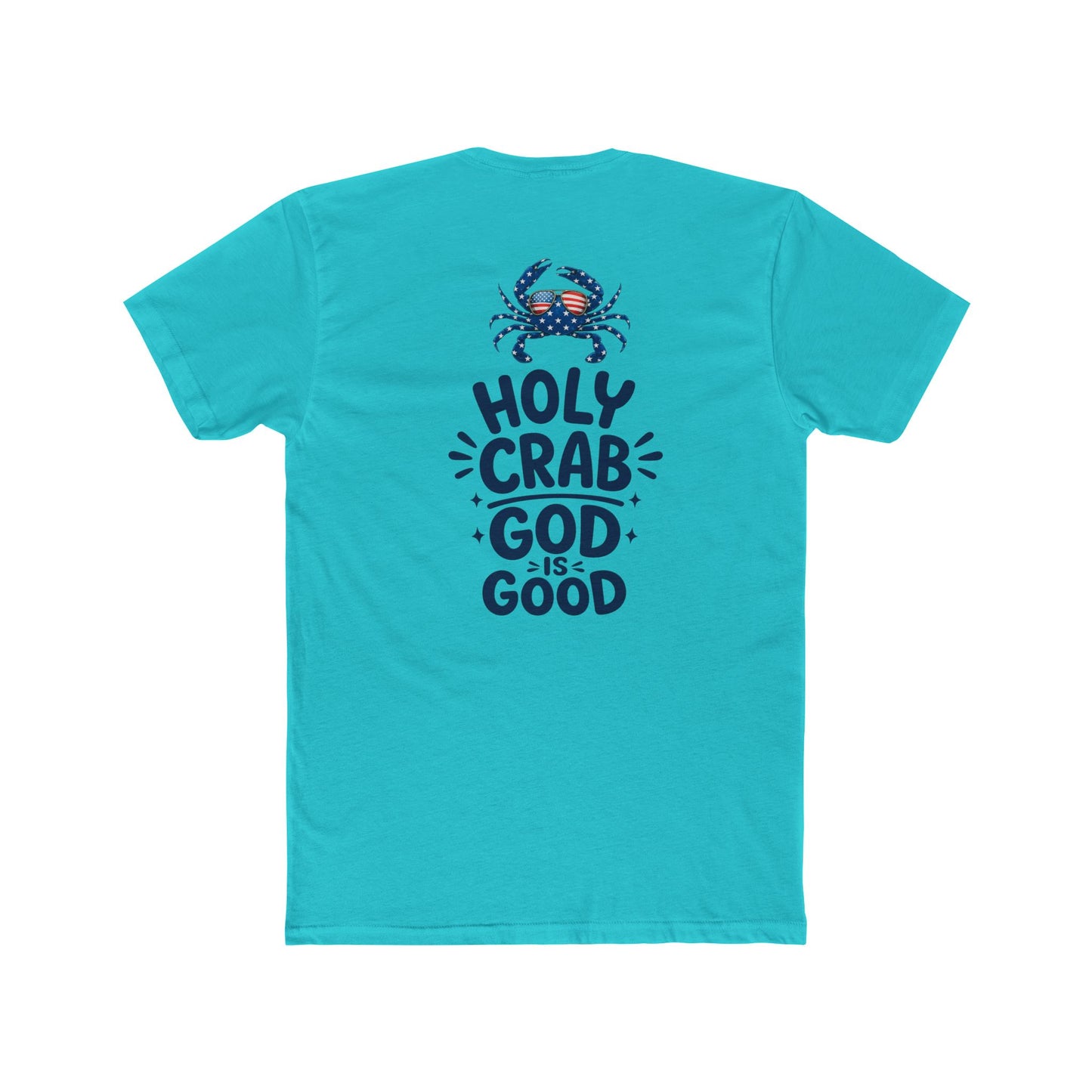 Holy Crab God Is Good T-Shirt — Christian Coastal Tee with Cross & Crab Design