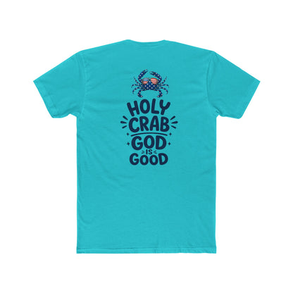 Holy Crab God Is Good T-Shirt — Christian Coastal Tee with Cross & Crab Design